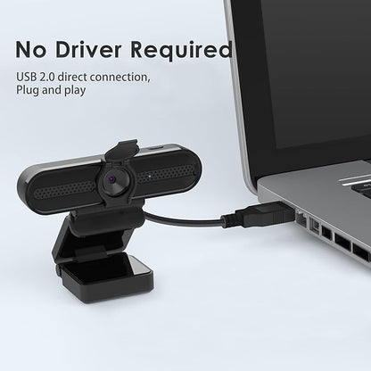 saylas 2K Webcam with Microphone, FHD Streaming Camera with 2K/1080P, 78°FOV, Privacy Cover, Plug & Play USB Web Cam, Autofocus, Webcam for PC, Computer Web Camera for Laptop, Desktop, Mac