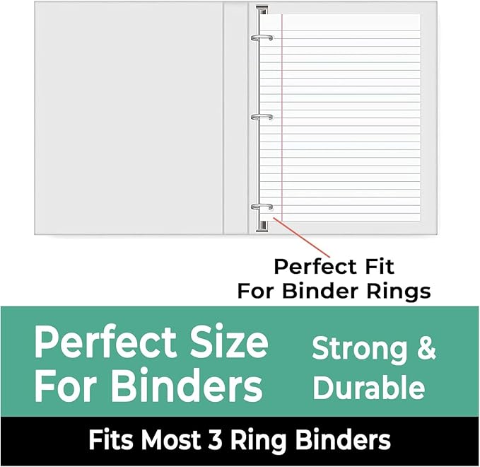 Rosmonde Loose Leaf Paper Bulk, 6750 Sheets, Wide Ruled Sheets, Bulk Notebook Paper, 8" x 10.5", Loose Leaf Papers, 3 Hole Punched for Standard Binders, 45 Pack, 150 Sheets/Pack, Filler-Paper, White
