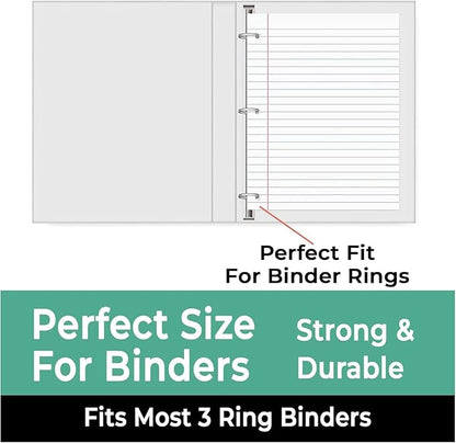 Rosmonde Loose Leaf Paper Bulk, 6750 Sheets, Wide Ruled Sheets, Bulk Notebook Paper, 8" x 10.5", Loose Leaf Papers, 3 Hole Punched for Standard Binders, 45 Pack, 150 Sheets/Pack, Filler-Paper, White