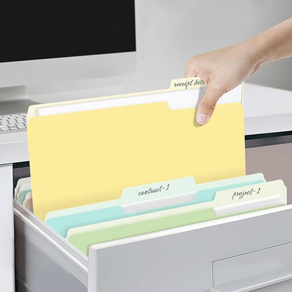 SUNEE File Folders, 36 Pack Manilla Folders 8.5 x 11, 12 Colors Folder Office Organization Home School Folders for Documents Files Paper