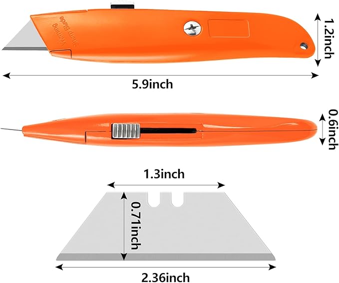 DIYSELF Utility Knife, 20 Pack Heavy Duty Box Cutter Retractable, Box Cutter Knife, Box Opener, Cardboard Cutter, Utility Knives for Garage, Home and Office, Box Cutters for Daily Use (Orange)