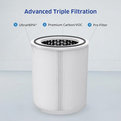 AirDoctor 4000 Air Purifier for Large Rooms | Triple filtration technology with UltraHEPA, Carbon/VOC material & Air Quality Sensor | Captures Particles 100x Smaller Than HEPA Standard (Black)