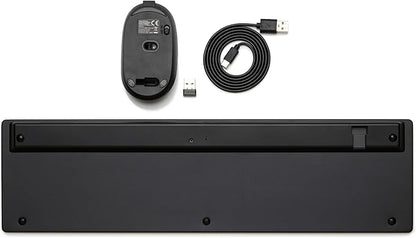 Amazon Basics Ultra Premium Wireless Keyboard and Mouse Combo - Rechargeable, Ultra Slim Design, Quiet, Full Size, Number Pad, Unifying Receiver, Black