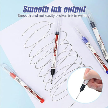 5PCS Long Head Deep Hole Marker Pens, 20mm Deep Reach Markers, Waterproof Construction Markers Marking Tool, Long Nose Marker, Permanent Markers Carpenter Ink Marker Pens, Metal Marking Pen (Mix6PCS)