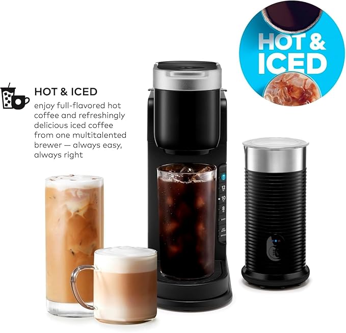 KeurigK K-Cafe Single Serve Coffee Maker with Milk Frother, Compatible with KCup Pods, Premium Drip Coffee Machine for Home and Kitchen, Automatic Brewing System, Ideal Barista Appliance