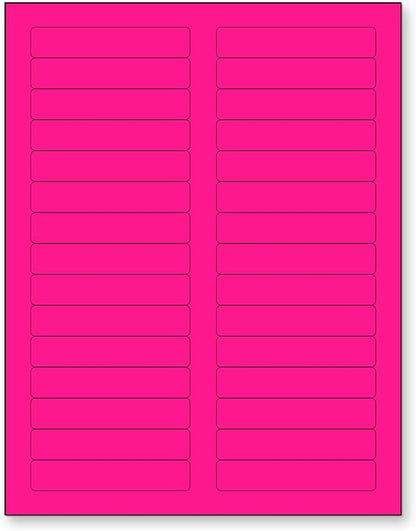 NextDayLabels - 8-1/2 x 11 Neon Color High Light Fluorescent Labels for Laser & Inkjet Printer (Pink Fluorescent, 2/3" x 3-7/16" - 30 Per Page | 750 Labels)