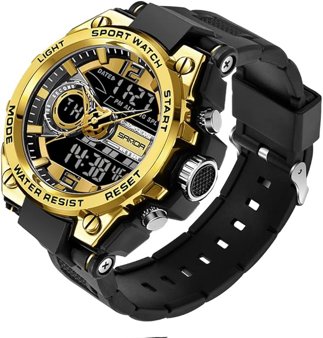KXAITO Men's Watches Sports Outdoor Waterproof Military Watch Date Multi Function Tactics LED Alarm Stopwatch