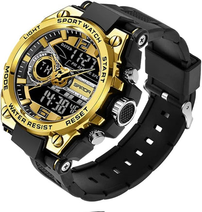 KXAITO Men's Watches Sports Outdoor Waterproof Military Watch Date Multi Function Tactics LED Alarm Stopwatch