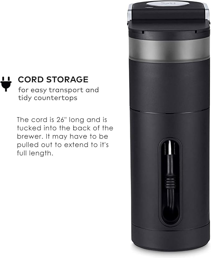 KeurigK Mini Single Serve KCup Pod Coffee Maker, 6 to 12oz Brew size, with Cord Storage, Perfect for Small Spaces, Black