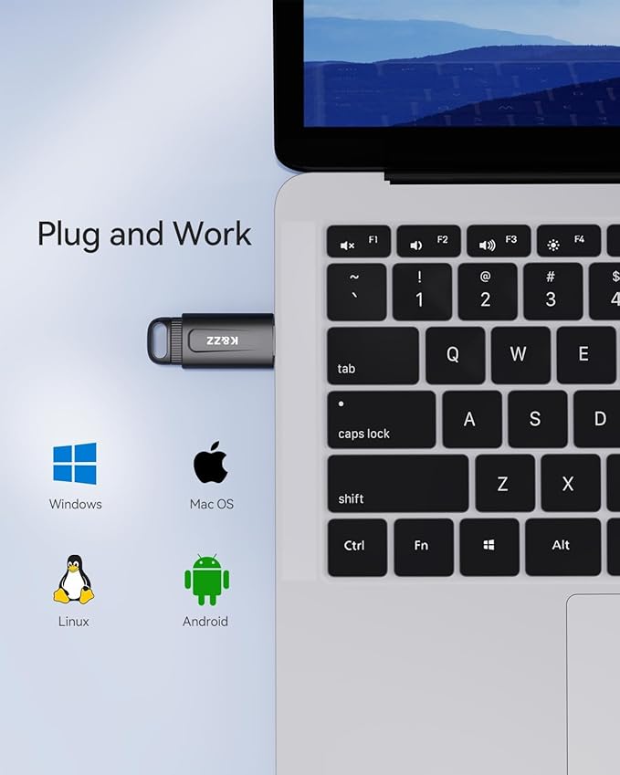 K&ZZ USB 3.0 Flash Drive 128GB Memory Stick Plug and Play USB Thumb Drive Push-Pull Cover USB Storage Data Transfer for Work/Business/Daily