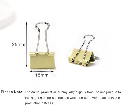 100 Pack Mini Yellow Binder Clips 5/8 Inch (15 mm), Colored Little Paper Clamps, Small Tiny Micro Size Paper Clips for Office Home School Business 0.6"