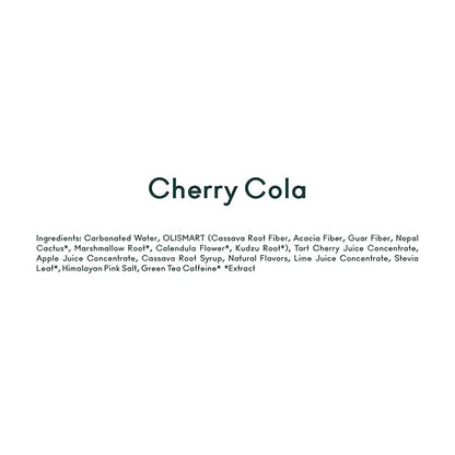 OLIPOP Prebiotic Soda Pop, Cherry Cola, Pantry Pack Packed with Prebiotics, Fiber, and Botanicals, Gluten Free, Vegan, GMO Free, 12oz Skinny (12-Cans)