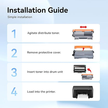 TN450 Toner Cartridge Black 2-Pack Printer Replacement Compatible for Brother TN-450 TN420 TN-420 HL-2270DW HL-2280DW HL-2230 MFC-7360N MFC-7860DW DCP-7065DN Intellifax 2840 2940 MFC-7240 HL-2240D Ink