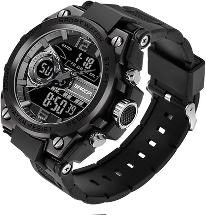 KXAITO Men's Watches Sports Outdoor Waterproof Military Watch Date Multi Function Tactics LED Alarm Stopwatch