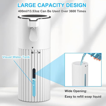 HOMELYLIFE Automatic Luquid Soap Dispenser,13.53oz/400ml Soap Dispenser Need AA*2 (don't include) with Long Press for Liquid Output Continuously, Hand Luquid Dispenser for Bathroom,Kitchen,Office,Home