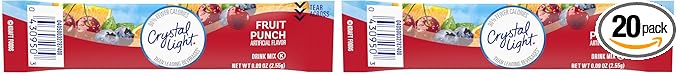 Crystal Light Fruit Punch On-The-Go, 0.09 Ounce (Pack of 20)