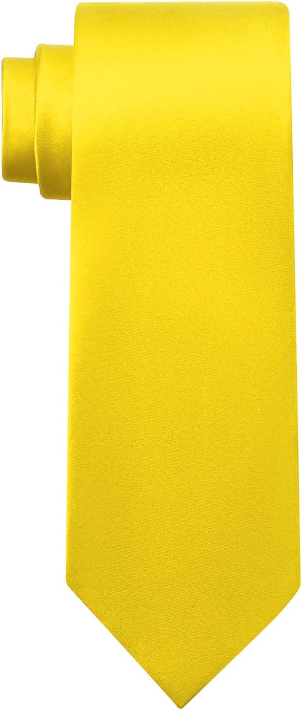 KOOELLE Men's Ties Solid Pure Color Plain Neckties Formal Black Ties For Men
