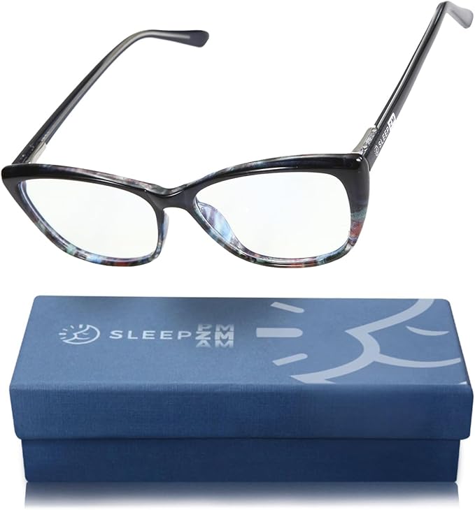 100% Blue Light Blocking Glasses - Women + Men - Better Sleep - Anti Eye Strain Protection - Computer Screens Gaming