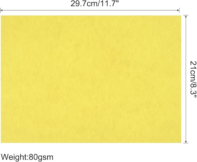MECCANIXITY 75 Sheets A4 Colored Print Copy Paper 8.3" x 11.7" Origami Paper Printer Paper 80gsm for Printing, Document Copying, Art Craft,Bright Yellow