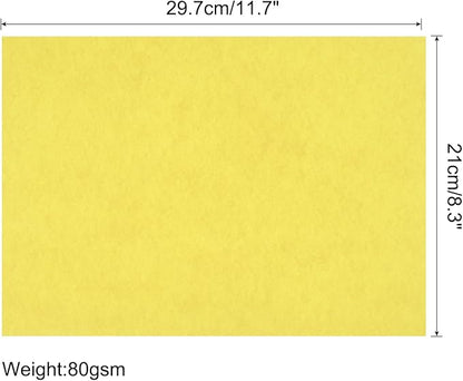 MECCANIXITY 75 Sheets A4 Colored Print Copy Paper 8.3" x 11.7" Origami Paper Printer Paper 80gsm for Printing, Document Copying, Art Craft,Bright Yellow