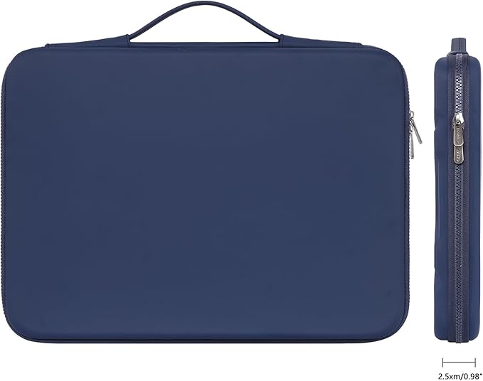 DOMISO 14 inch Laptop Sleeve with Handle Shockproof Computer Bag Waterproof EVA Protective Carrying Case for 14" HP Dell Asus Lenovo Laptop, Dark Blue