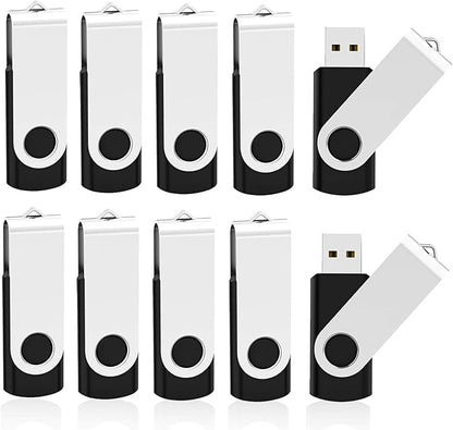KOOTION 32GB USB Flash Drive 32 gb Flash Drive 10 Pack Thumb Drive Memory Stick Pen Drive Keychain Design Black