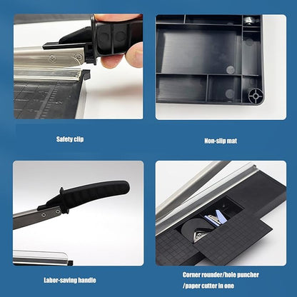 Multifunctional Paper Cutter with Accuracy Cutter 8 Sheets Photo Trimming Device for Office School and Home Use Office Paper Trimmer