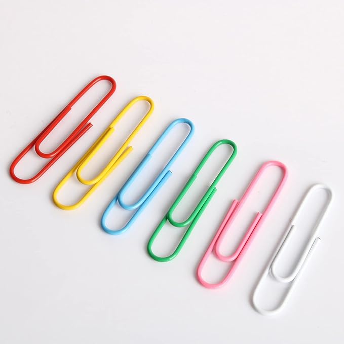 Yarlung 900 Pieces 2 Inch Jumbo Paper Clips, Vinyl Coated Large Paperclips for Office, School Document Organizing, Non-Skid, 6 Colors