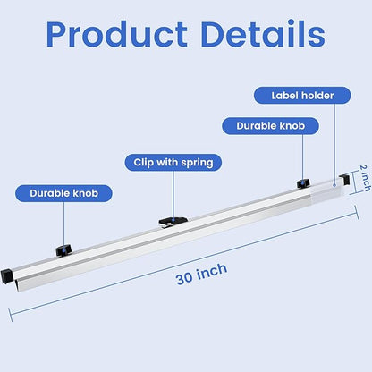 6 Pack Blueprint File Hanging Clamps 30" Blueprint File Clips with Label Holder Binding Strips Blueprint Binders for Construction Plan Poster Architectural Drawing Arts Maps Large Document
