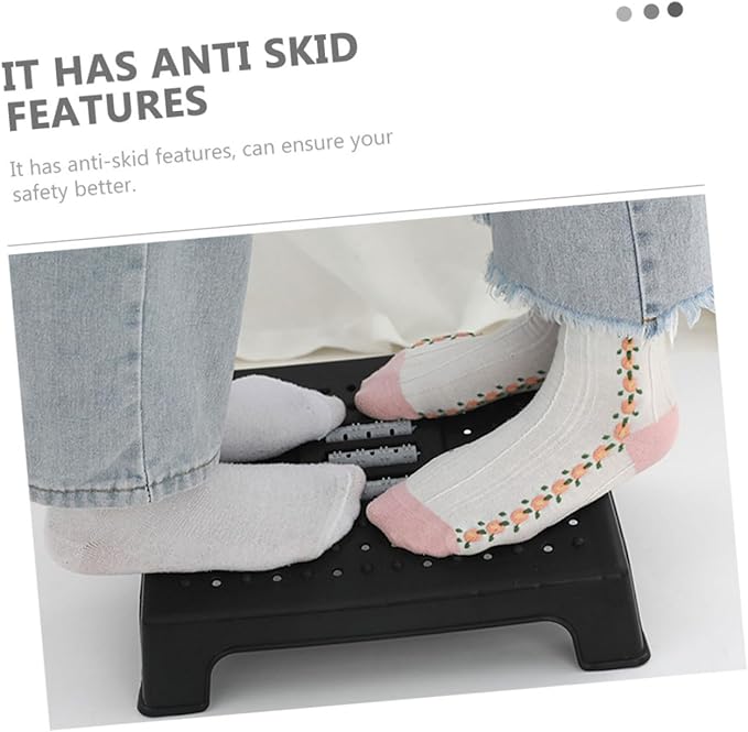 Non-Slip Footstool Under Desk Footrest for Leg Support Stable Step Stool for Office and Home Use Ergonomic Design to Relax Tired Legs and Work Efficiency