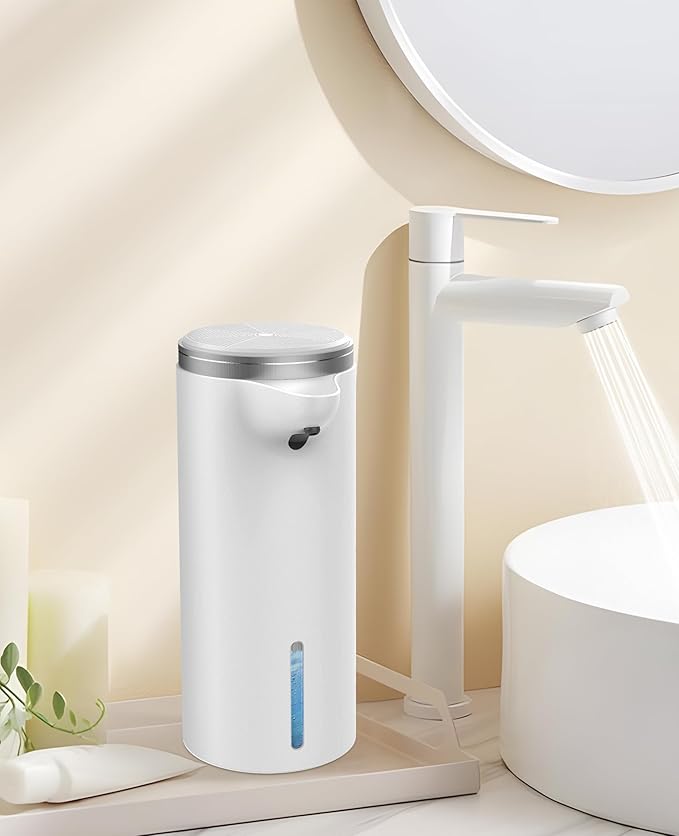 Automatic Soap Dispenser Touchless, 2025 Upgraded IPX7 Waterproof USB Rechargeable Liquid, Auto & Manual Modes, Adjustable 3 Level Volume, Hands-Free Soap Dispenser for Bathroom Kitchen