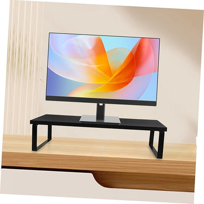 Sewroro Convenient Monitor Riser Stand for Desk Computer Laptop with Stable Practical Design for Home Office Study Black Display Base Providing Comfortable Viewing Height