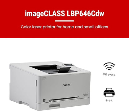 Canon Color imageCLASS LBP646Cdw Wireless Laser Printer for Duplex Printing, White - 26 PPM Home Office, Small Office Printer