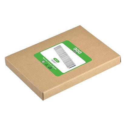 uxcell 18 Gauge Narrow Crown Staples 1/4"x1", 900Pcs Galvanized Steel for Pneumatic, Electric Stapler, White