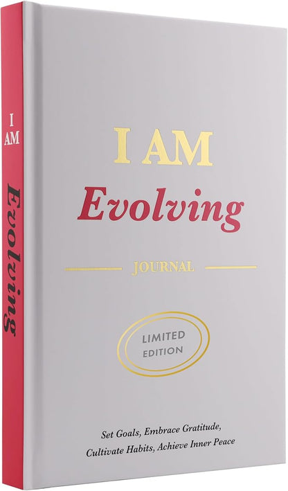 iAmEvolving Journal – Guided Gratitude & Goal Planner with Habit Tracker, Mindfulness Prompts & Daily Reflection | Undated 6-Month Self-Care & Personal Growth Notebook (White Cover • Limited Edition)