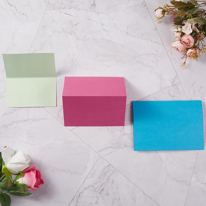 50 Pack Blank Cards Folded Cardstock Thank You Blank Greeting Cards for Invitations, Wedding, Greeting Cards, All Occasion DIY (Multicolor, 3x5)