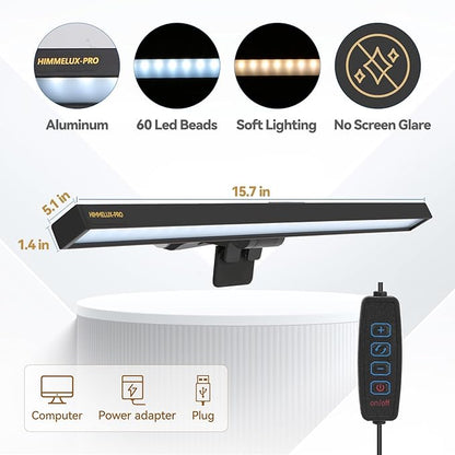 Led Desk Lamp for Office Home Computer Monitor Light Bar USB Powered Monitor Lamp Adjustable Color Temperature Brightness Laptop LED Screen Light Bar USB reading light bar for Game Reading Accessories