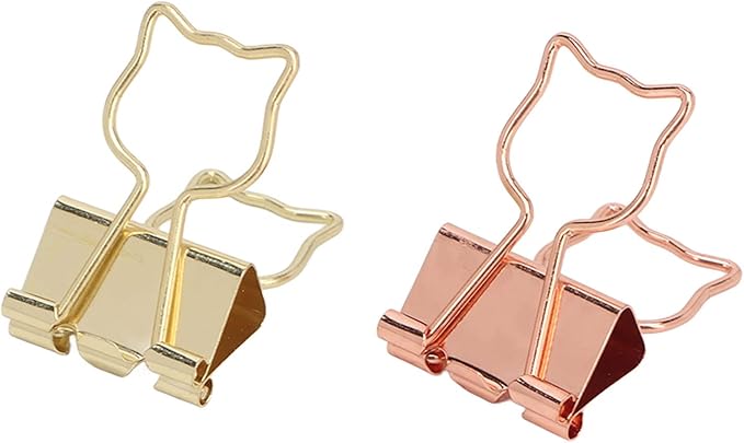 Cat Clips, Cute Clips Shaped Paper Medium, 100pcs in Two Colors - Strong Clamping Force, Rustproof Metal, Ideal for Students and Office Use