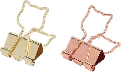 Cat Clips, Cute Clips Shaped Paper Medium, 100pcs in Two Colors - Strong Clamping Force, Rustproof Metal, Ideal for Students and Office Use