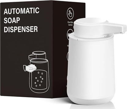Automatic Soap Dispenser Liquid Touchless: 9oz Plastic White 3-Level Adjustable Modern Rechargeable Electric Smart Auto Soap Dispenser - Bathroom Kitchen Hand Dish Lotion