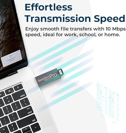 Centon Electronics DataStick Pro USB 2.0 Flash Drive, 2 GB, 100 USB Flash Drives, 100 Bulk Pack, Grey