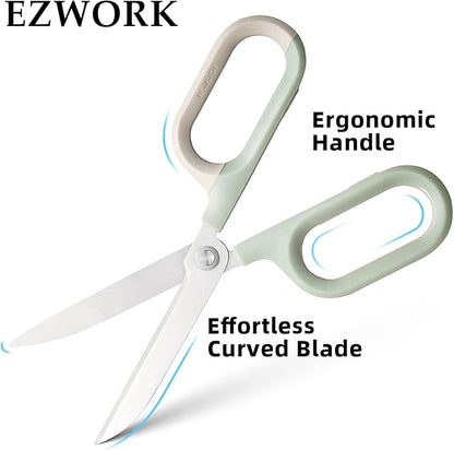 Multipurpose Scissors, Comfort-Grip Handles Sharp Scissors for Office Home School Craft Sewing Fabric Supplies (7", Green-1)