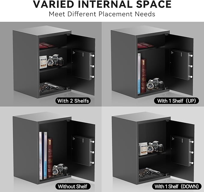 KAPUCI Biometric Fingerprint Touchscreen Small Home Security Safe (3.38 Cuft-Fingerprint)