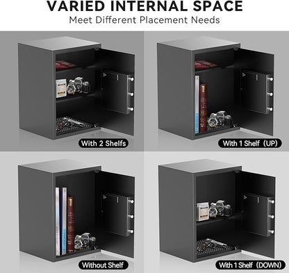 KAPUCI Biometric Fingerprint Touchscreen Small Home Security Safe (3.38 Cuft-Fingerprint)