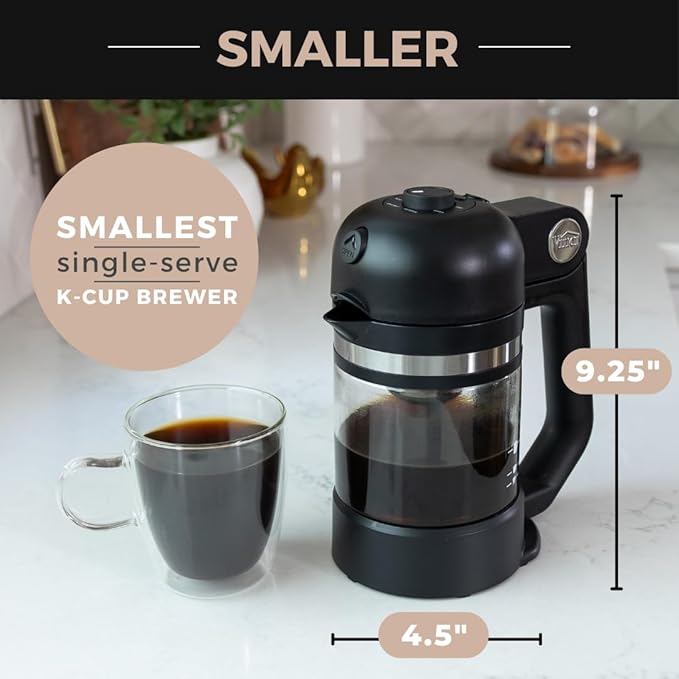 VINCI Micro Café Single-Serve Coffe Brewer | Compatible with Keurig K-Cups, K-Pods | Compact, Portable | Enclosed Brewing for Hotter Coffee | Large Capacity Reusable Filter Cup Included