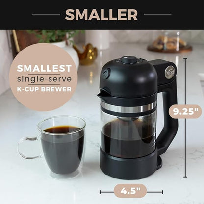 VINCI Micro Café Single-Serve Coffe Brewer | Compatible with Keurig K-Cups, K-Pods | Compact, Portable | Enclosed Brewing for Hotter Coffee | Large Capacity Reusable Filter Cup Included