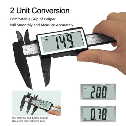 Kynup Digital Caliper with Large Screen, Caliper Measuring Tool, Micrometer Caliper Digital, Caliper Tool for Mechanics, Jewelers, Woodworkers, Inch and Millimeter Conversion (6Inch/150mm)