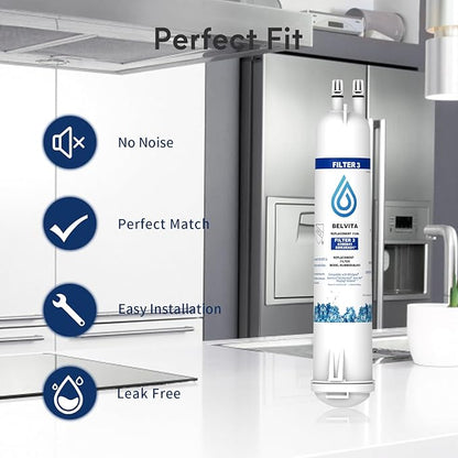 BELVITA Compatible with EDR3RXD1, 4396841, 4396710, Filter 3, 46-9083,46-9030, 9030, 9083 Refrigerator Water Filter (2 Pack)