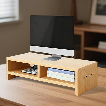 Monitor Stand, with Sleek Modern Design, 50x20x13cm, Monitor Stand Riser, Wireless Charging Desk Organizer, Ergonomic Height, for Multitasking and Desktop Organization