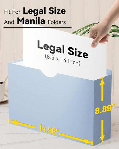 ANSOOK Plastic File Jackets,3" Legal Size Manilla Folder,12 Pack Expansion Project File Folders,Heavy Duty Accordion Pocket for Cabinet,Straight Cut Tab,Morandi Color Manila Job Folder for Home Office